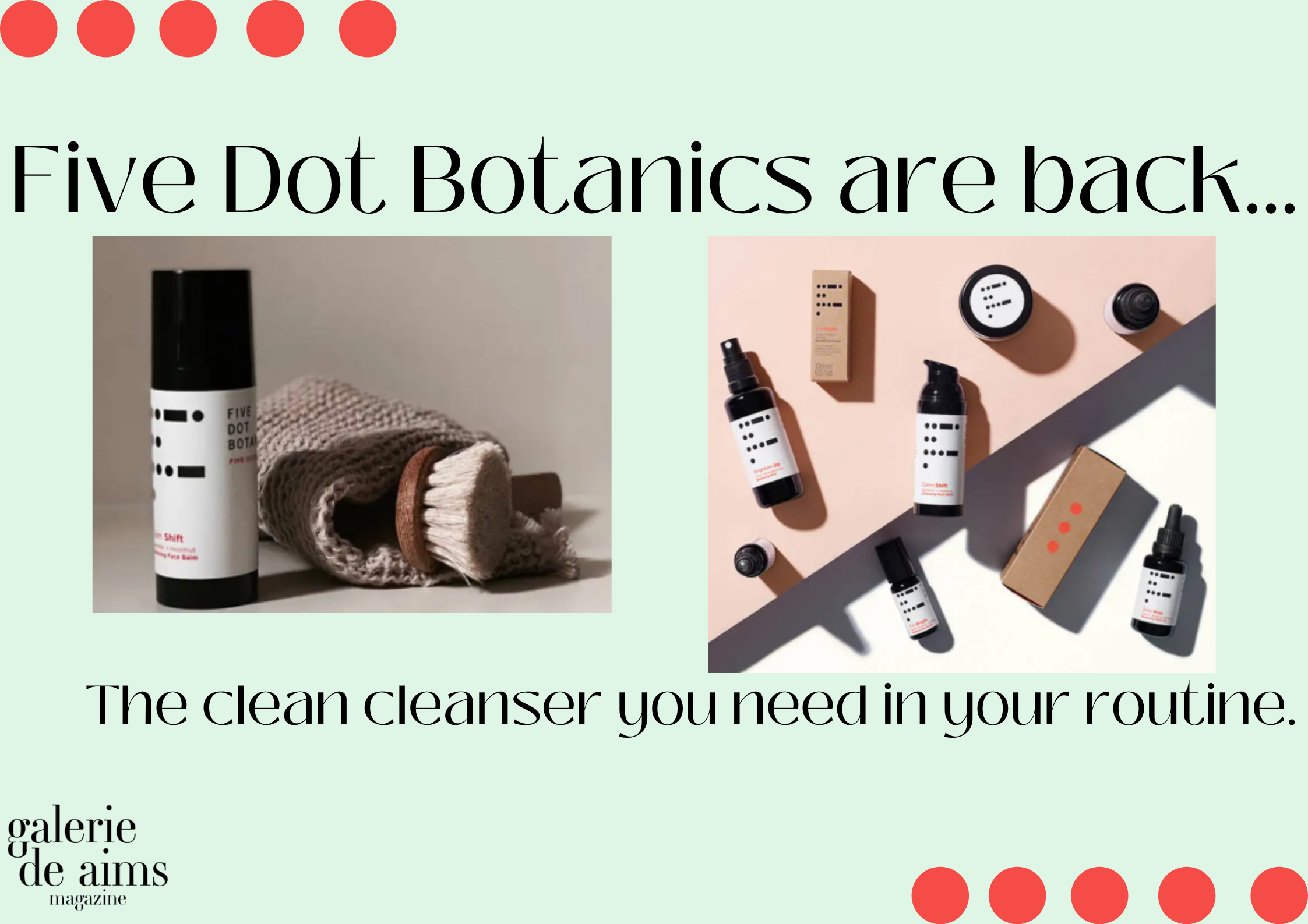Five Dot Botanics: The clean cleanser you need in your routine.